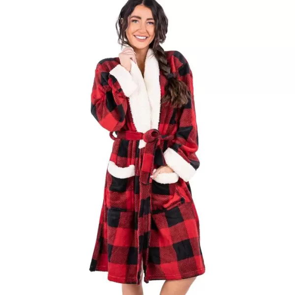 Lazy One UltraCozy Bathrobes for WomenMoose Plaid Bathrobe