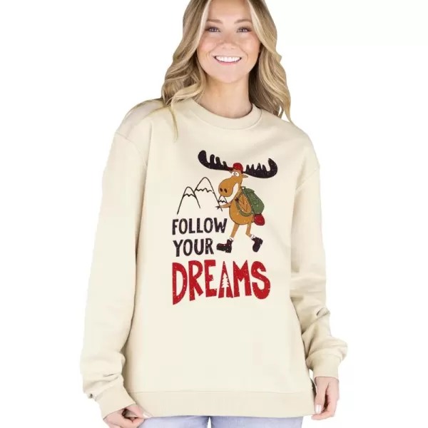 Lazy One Unisex Sweatshirt for Men and Women Novelty Crewneck Sweater Comfortable OuterwearFollow Your Dreams