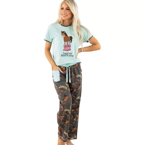 Lazy One Womens Pajama Set Short Sleeves with Cute Prints Relaxed FitBooty Sleep Pajama Set