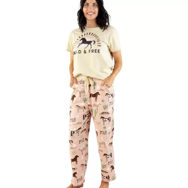 Lazy One Womens Pajama Set Short Sleeves with Cute Prints Relaxed FitWild  Free Pajama Set