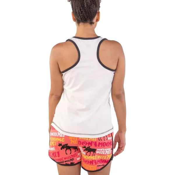 Lazy One Matching Pajamas for Women Cute Pajama Shorts and Tank Top Set Animal Dont Mess With Me Dont Moose With Me Medium