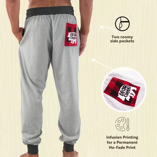 Lazy One Mens Jogger Sweatpants Cozy Warm PocketsBear Cheeks Mens Jogger
