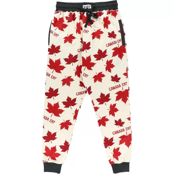 Lazy One Mens Jogger Sweatpants Cozy Warm PocketsCanada Eh Mens Jogger