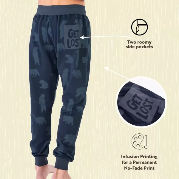 Lazy One Mens Jogger Sweatpants Cozy Warm PocketsGet Lost Mens Jogger