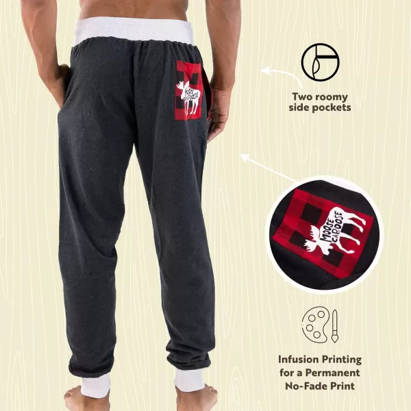 Lazy One Mens Jogger Sweatpants Cozy Warm PocketsMoose Caboose Mens Jogger