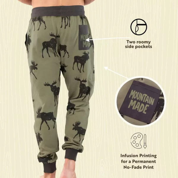 Lazy One Mens Jogger Sweatpants Cozy Warm PocketsMountain Made Mens Jogger
