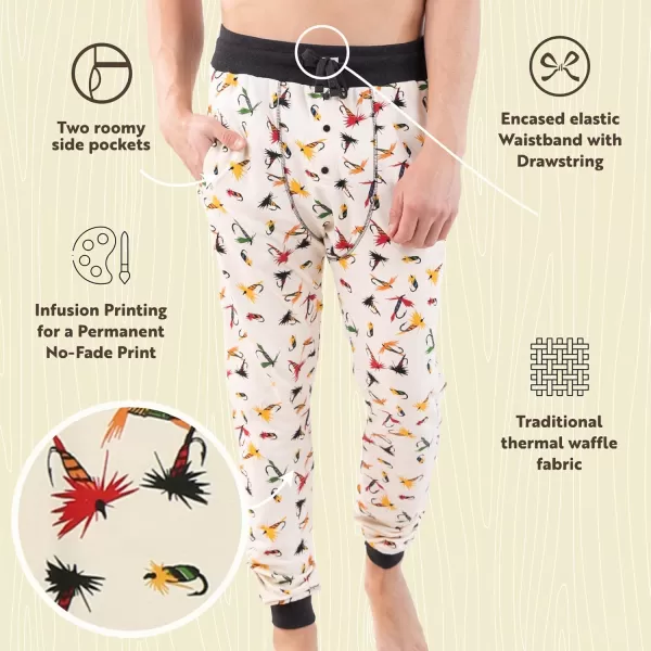 Lazy One Pajama Pants for Men Cotton Long Johns for MenFly Fishing Long John