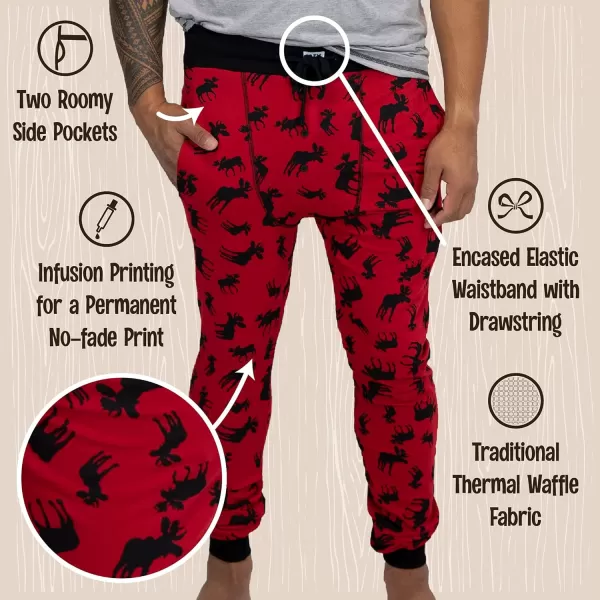 Lazy One Pajama Pants for Men Cotton Long Johns for MenMoose Pattern Long John