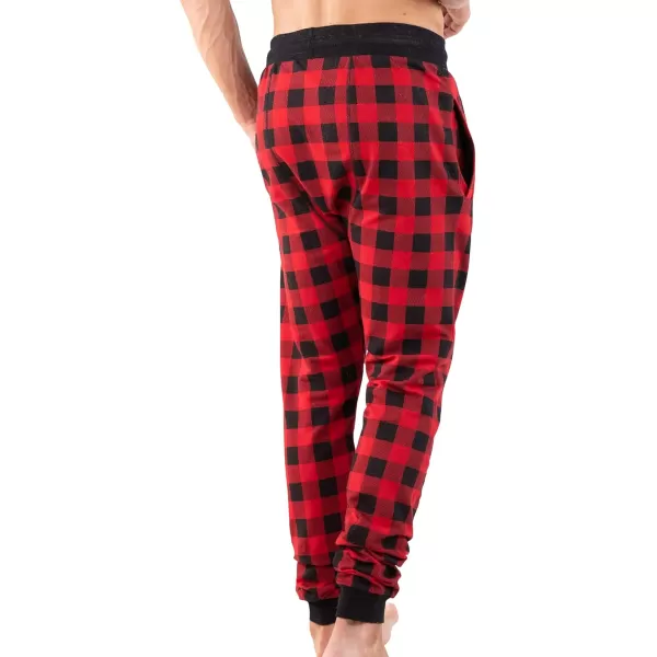 Lazy One Pajama Pants for Men Cotton Long Johns for MenRed Plaid Long John