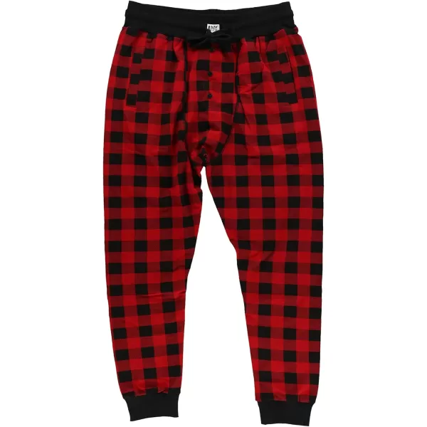 Lazy One Pajama Pants for Men Cotton Long Johns for MenRed Plaid Long John