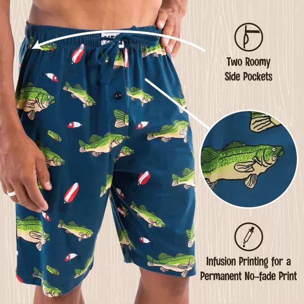Lazy One Pajama Shorts for Men Mens Pajama Bottoms SleepwearBass