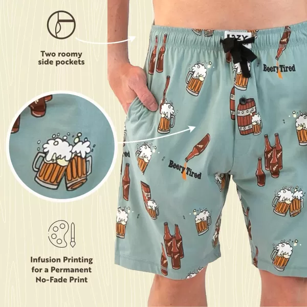 Lazy One Pajama Shorts for Men Mens Pajama Bottoms SleepwearBeer