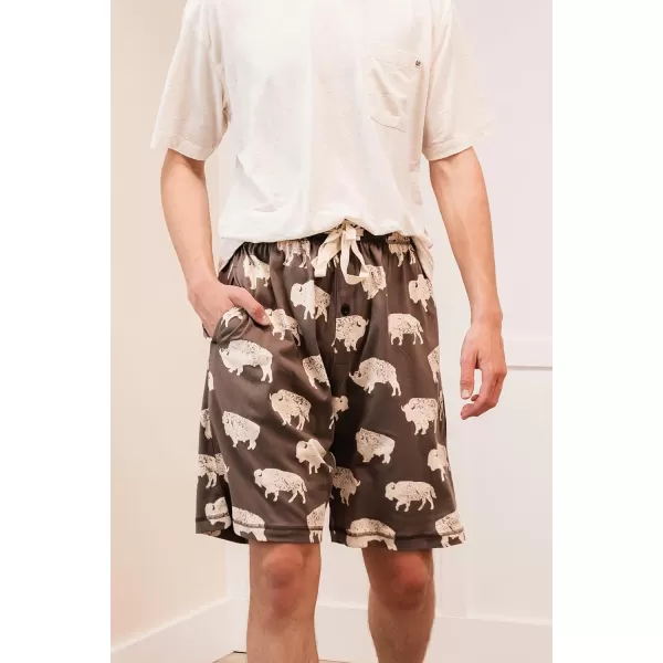 Lazy One Pajama Shorts for Men Mens Pajama Bottoms SleepwearBison