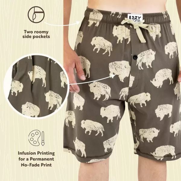 Lazy One Pajama Shorts for Men Mens Pajama Bottoms SleepwearBison