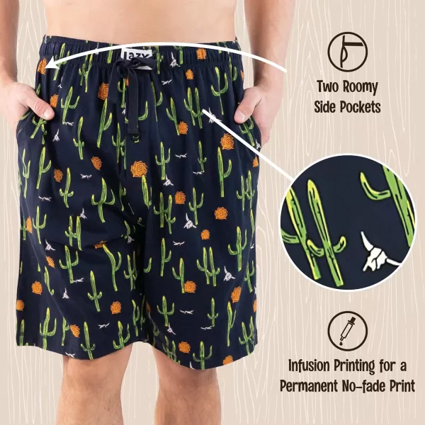 Lazy One Pajama Shorts for Men Mens Pajama Bottoms SleepwearCactus