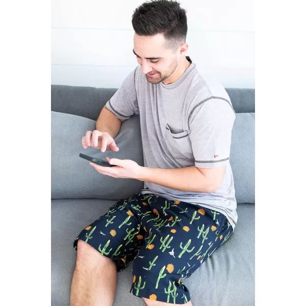 Lazy One Pajama Shorts for Men Mens Pajama Bottoms SleepwearCactus