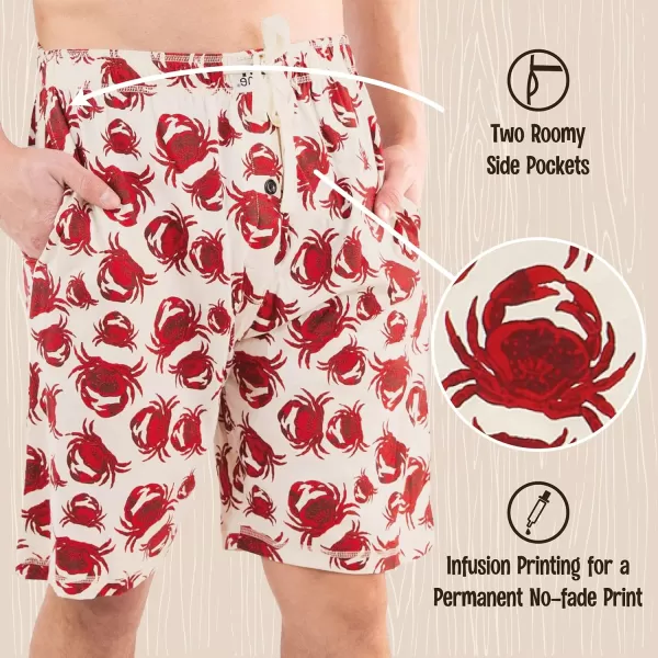 Lazy One Pajama Shorts for Men Mens Pajama Bottoms SleepwearCrabs