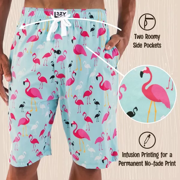 Lazy One Pajama Shorts for Men Mens Pajama Bottoms SleepwearFlamingos