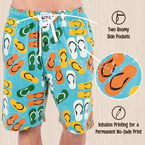 Lazy One Pajama Shorts for Men Mens Pajama Bottoms SleepwearFlip Flops