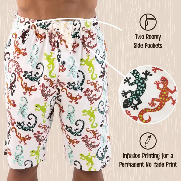 Lazy One Pajama Shorts for Men Mens Pajama Bottoms SleepwearGecko