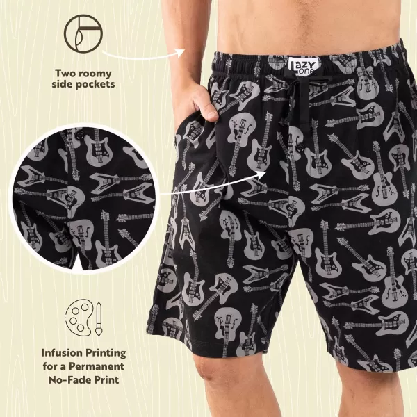 Lazy One Pajama Shorts for Men Mens Pajama Bottoms SleepwearGuitar