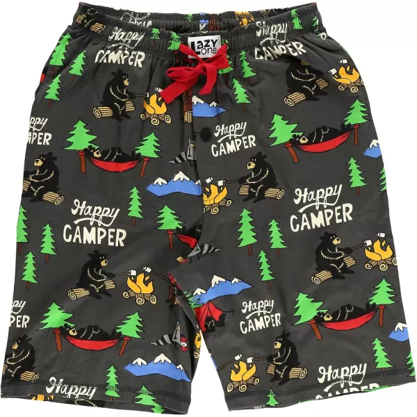 Lazy One Pajama Shorts for Men Mens Pajama Bottoms SleepwearHappy Camper