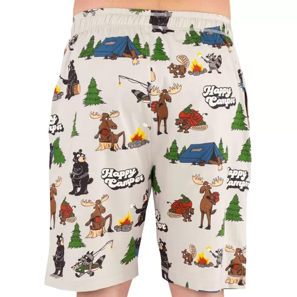 Lazy One Pajama Shorts for Men Mens Pajama Bottoms SleepwearHappy Camper Grey