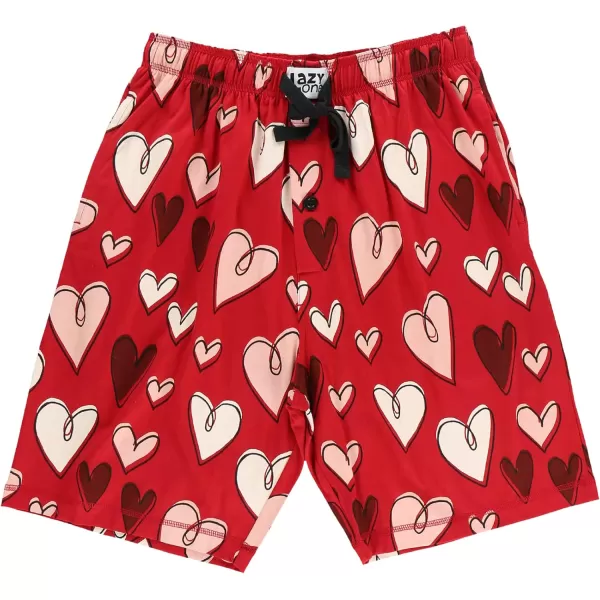 Lazy One Pajama Shorts for Men Mens Pajama Bottoms SleepwearHearts