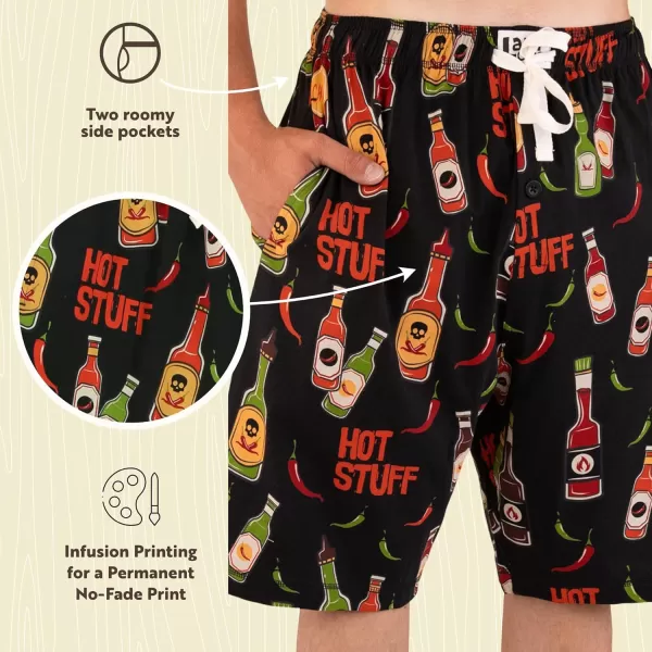 Lazy One Pajama Shorts for Men Mens Pajama Bottoms SleepwearHot Stuff
