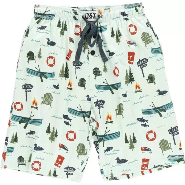 Lazy One Pajama Shorts for Men Mens Pajama Bottoms SleepwearLake It Easy