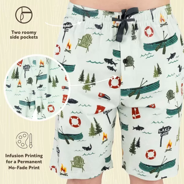 Lazy One Pajama Shorts for Men Mens Pajama Bottoms SleepwearLake It Easy