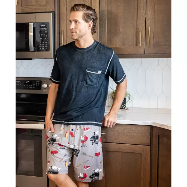 Lazy One Pajama Shorts for Men Mens Pajama Bottoms SleepwearLight Grey
