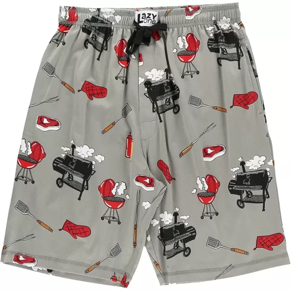 Lazy One Pajama Shorts for Men Mens Pajama Bottoms SleepwearLight Grey