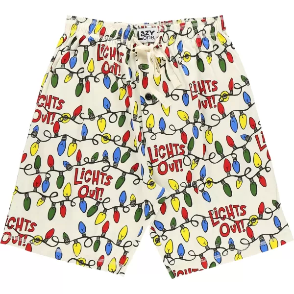 Lazy One Pajama Shorts for Men Mens Pajama Bottoms SleepwearLights Out