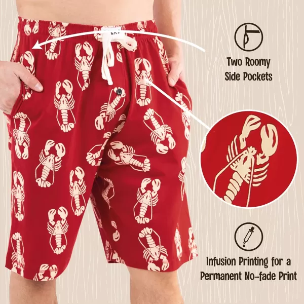 Lazy One Pajama Shorts for Men Mens Pajama Bottoms SleepwearLobster