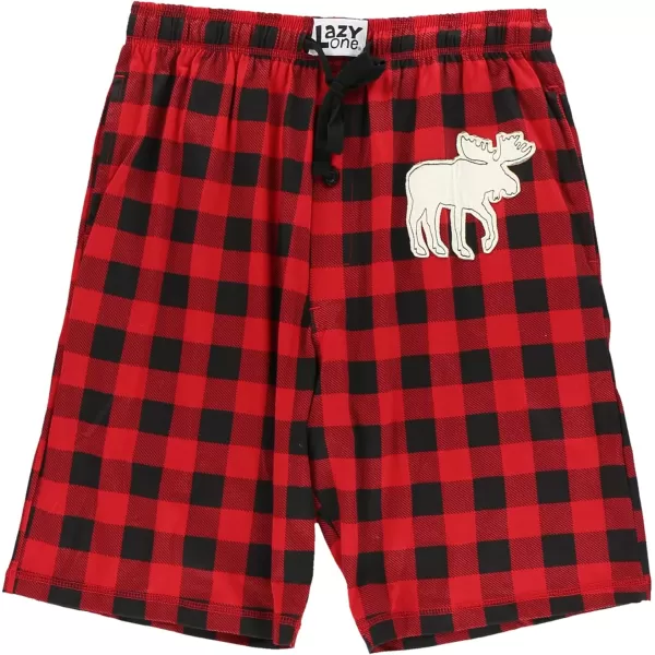 Lazy One Pajama Shorts for Men Mens Pajama Bottoms SleepwearMoose Plaid