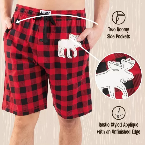 Lazy One Pajama Shorts for Men Mens Pajama Bottoms SleepwearMoose Plaid