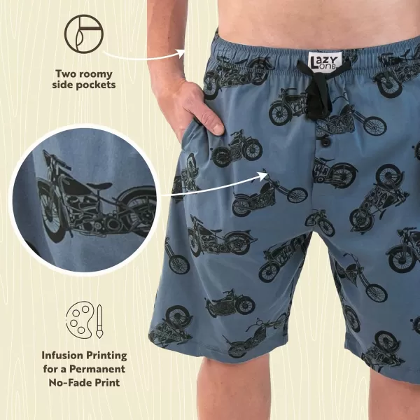 Lazy One Pajama Shorts for Men Mens Pajama Bottoms SleepwearMotorcycle