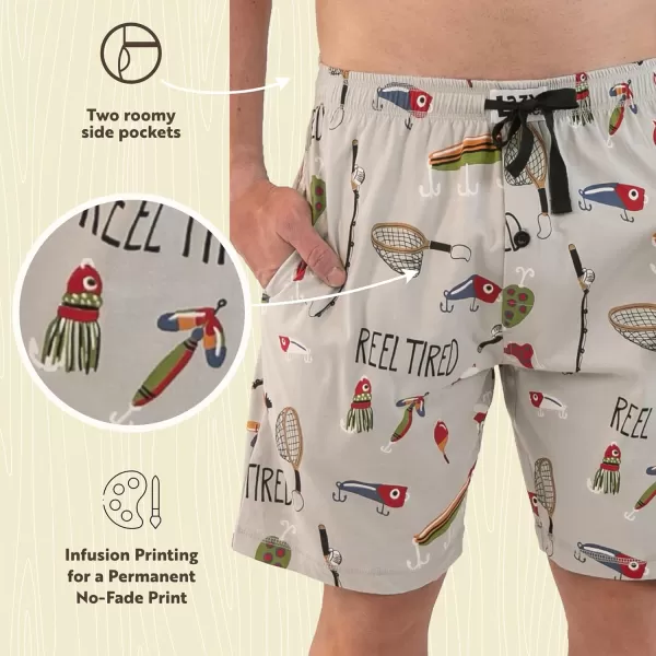 Lazy One Pajama Shorts for Men Mens Pajama Bottoms SleepwearReel Tired