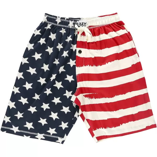 Lazy One Pajama Shorts for Men Mens Pajama Bottoms SleepwearStars and Stripes