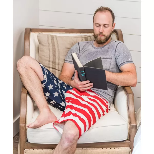 Lazy One Pajama Shorts for Men Mens Pajama Bottoms SleepwearStars and Stripes