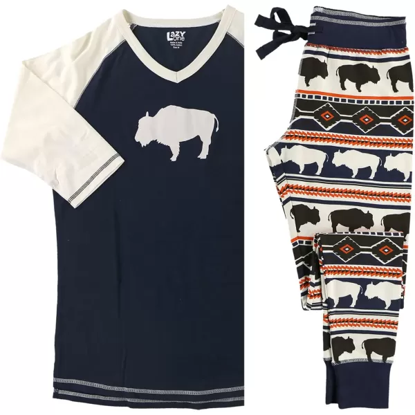 Lazyone Womens Soft Casual Pajama Leggings and Tall Tee Sets With Cute Fun Prints Cute Womens Pajama SetsBuffalo Fair Isle Legging Set