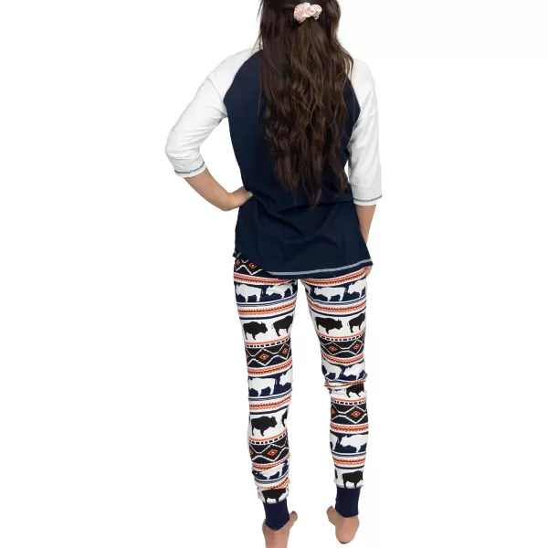 Lazyone Womens Soft Casual Pajama Leggings and Tall Tee Sets With Cute Fun Prints Cute Womens Pajama SetsBuffalo Fair Isle Legging Set
