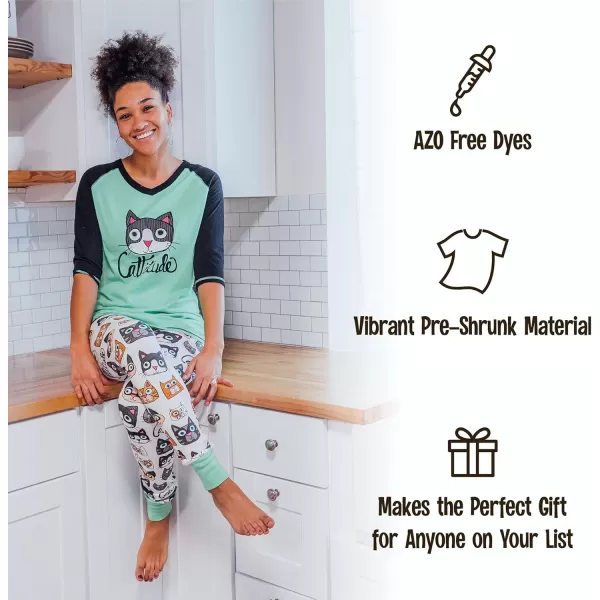 Lazyone Womens Soft Casual Pajama Leggings and Tall Tee Sets With Cute Fun Prints Cute Womens Pajama SetsBuffalo Fair Isle Legging Set