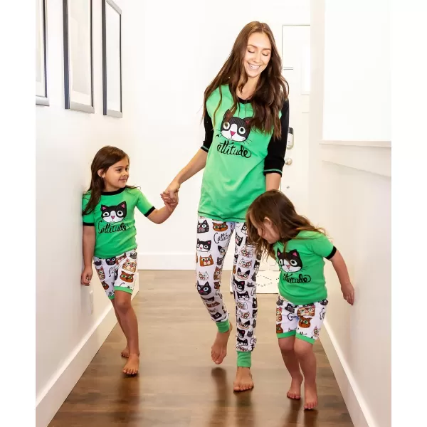 Lazyone Womens Soft Casual Pajama Leggings and Tall Tee Sets With Cute Fun Prints Cute Womens Pajama SetsCattitude Pajama Set