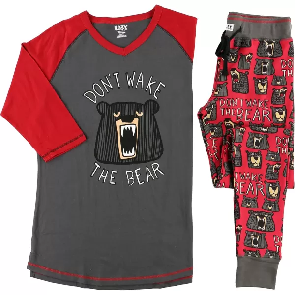 Lazyone Womens Soft Casual Pajama Leggings and Tall Tee Sets With Cute Fun Prints Cute Womens Pajama SetsDont Wake the Bear Pajama Set