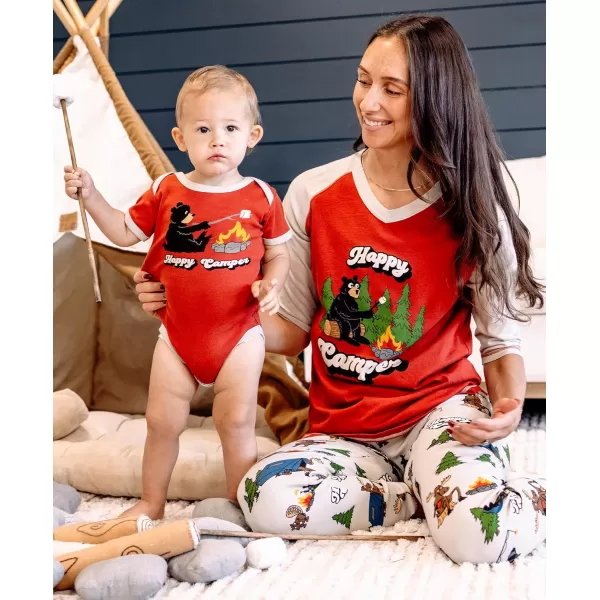 Lazyone Womens Soft Casual Pajama Leggings and Tall Tee Sets With Cute Fun Prints Cute Womens Pajama SetsHappy Camper Pajama Set