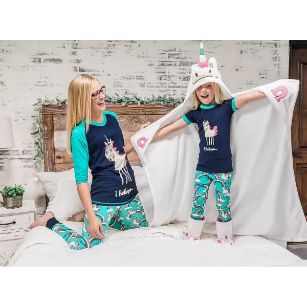 Lazyone Womens Soft Casual Pajama Leggings and Tall Tee Sets With Cute Fun Prints Cute Womens Pajama SetsI Believe Unicorn Pajama Set