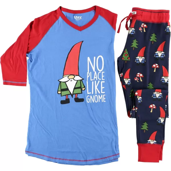 Lazyone Womens Soft Casual Pajama Leggings and Tall Tee Sets With Cute Fun Prints Cute Womens Pajama SetsNo Place Like Gnome Pajama Set