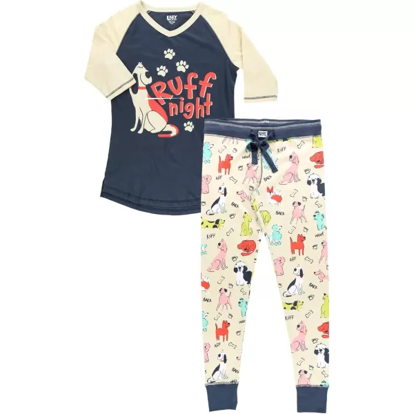 Lazyone Womens Soft Casual Pajama Leggings and Tall Tee Sets With Cute Fun Prints Cute Womens Pajama SetsRuff Night Pajama Set